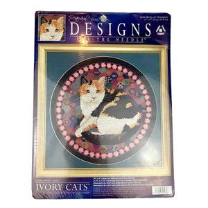 Lesley Anne Ivory's Ivory Cats Counted Cross Stitch Kit 5606 Becky on Hexagons